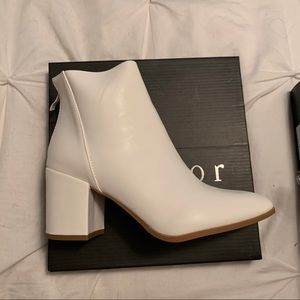 White ankle booties